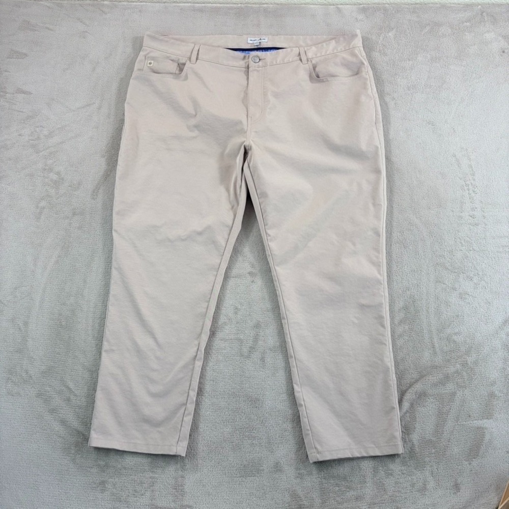Peter Millar Pants Men 42x27 (Tag 42x32) EB66 5 Pocket Performance Golf Beige